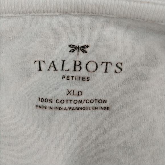 TALBOTS! BLACK & WHITE STRIPED, BEJEWELED FLOWER DETAIL TOP, TEE! SZ XLP - Picture 6 of 8